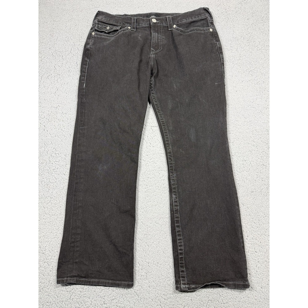 True Religion Ricky Jeans Mens 36x29 Relaxed Straight Stretch‎ Charcoal Wash